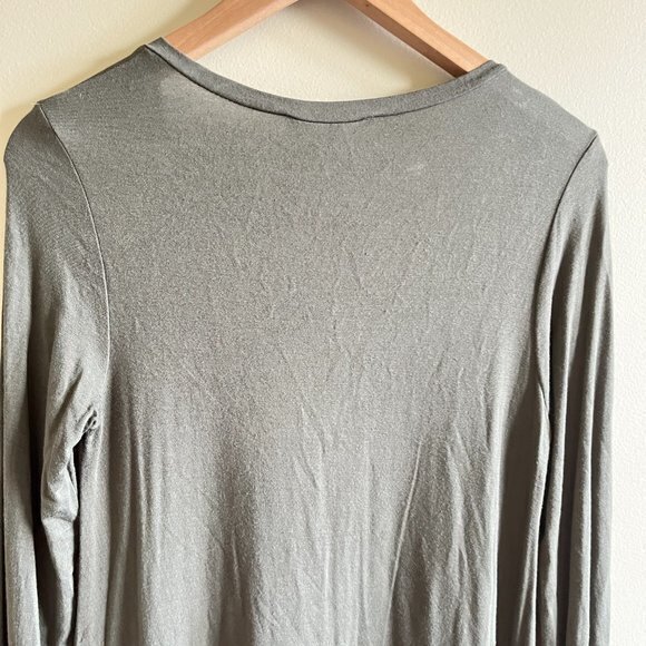 LULUS Long‎ Sleeve V Neck Midi Dress Army Green Womens Size S w/ Pocket C… - Picture 8 of 8